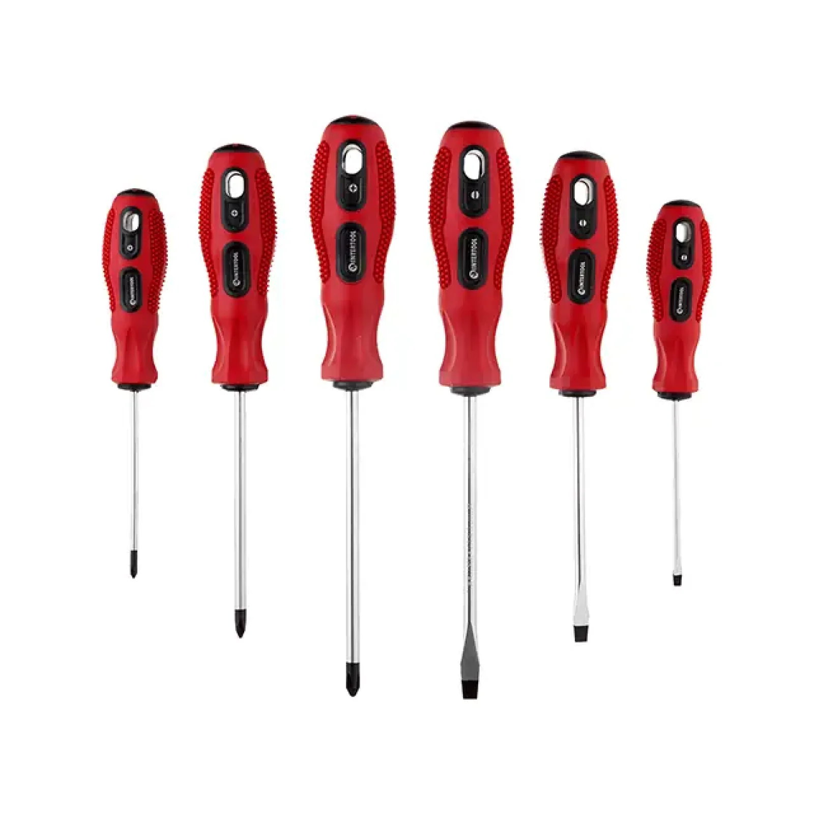 Набір викруток, 6 од. (SL3, SL5, SL6, PH0, PH1, PH2), 75-125 мм, Cr-V, Ergo-design INTERTOOL (VT-2005) UA
