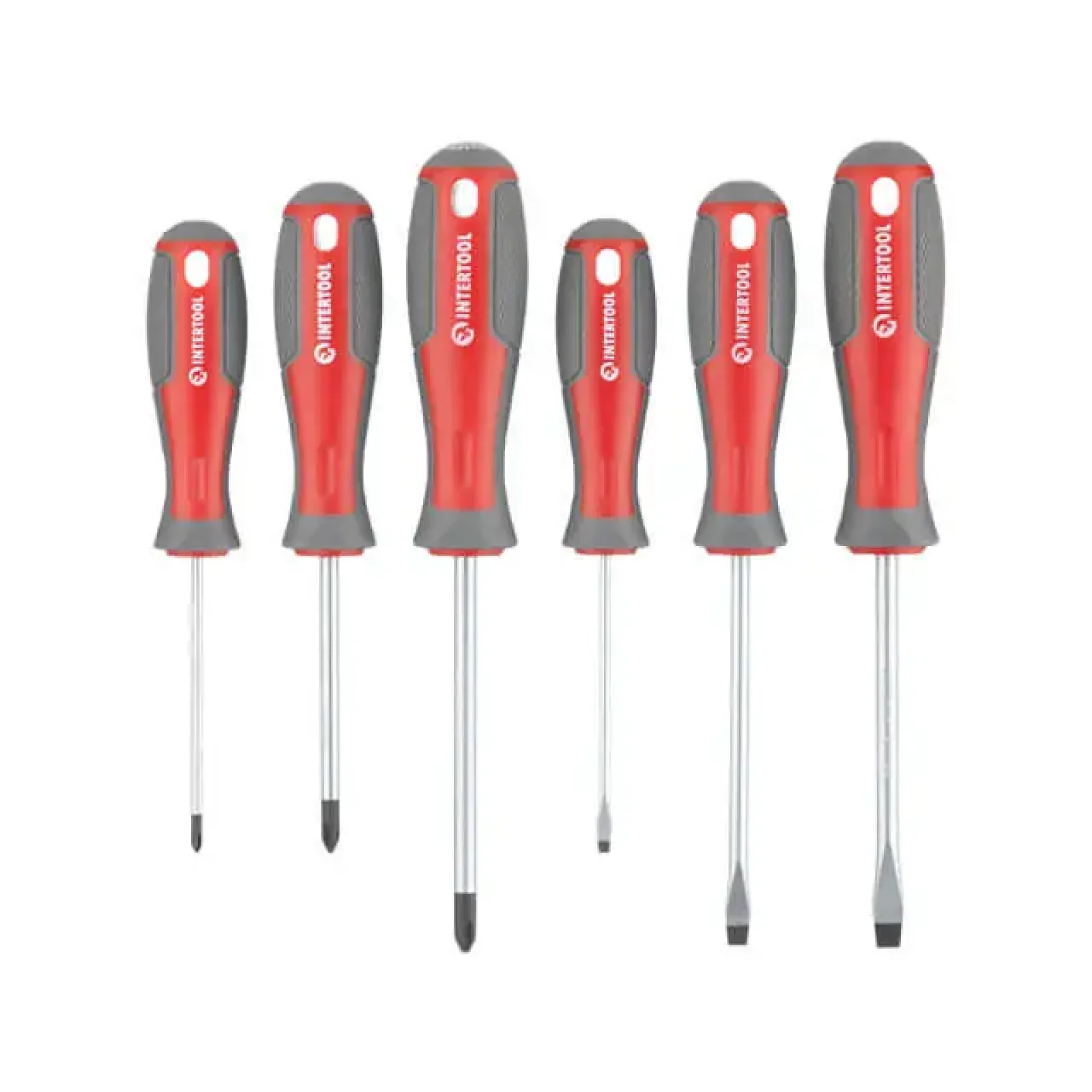 Набір викруток, 6 од., Cr-V, 75-100 мм (SL3, SL5, SL6, PH0, PH1, PH2) INTERTOOL (VT-3346) UA