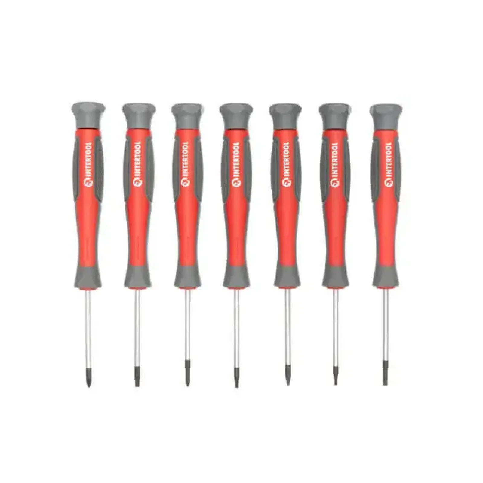 Набір точних викруток, 7 од., Cr-V, 50 мм (SL2,5, SL3, PH00, PH0, T6, T7, T8) INTERTOOL (VT-3347) UA