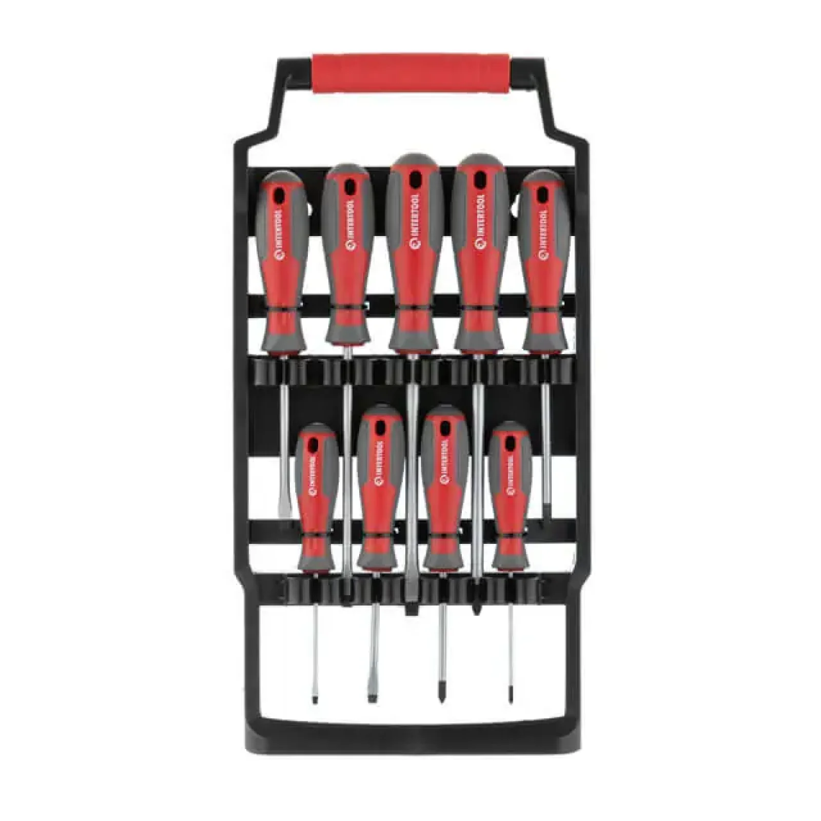 Набір викруток, 9 од., Cr-V, 75-150 мм (SL3, SL5, SL6, SL8, PH0, PH1, PH2, PH3) INTERTOOL (VT-3349) UA