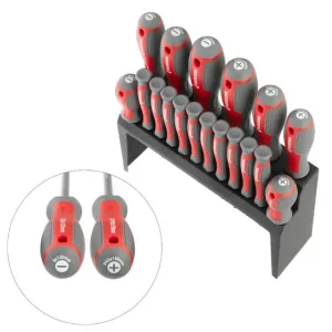 Набір викруток, 18 од., Cr-V, 38-150 мм (SL2,5, SL3, SL5, SL6, SL8, PH0, PH00, PH1, PH2, PH2, PH3, T5, T6, T7, T8, T9, T10) INTERTOOL (VT-3350) UA