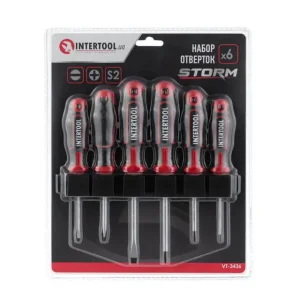 Набір викруток, 6 од., S2, 75-100 мм (SL3, SL5, SL6, PH0, PH1, PH2) STORM INTERTOOL (VT-3436) UA