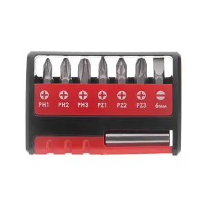 Набір насадок для викрутки з магнітним утримувачем, 8 од., Cr-V INTERTOOL (VT-0107) UA