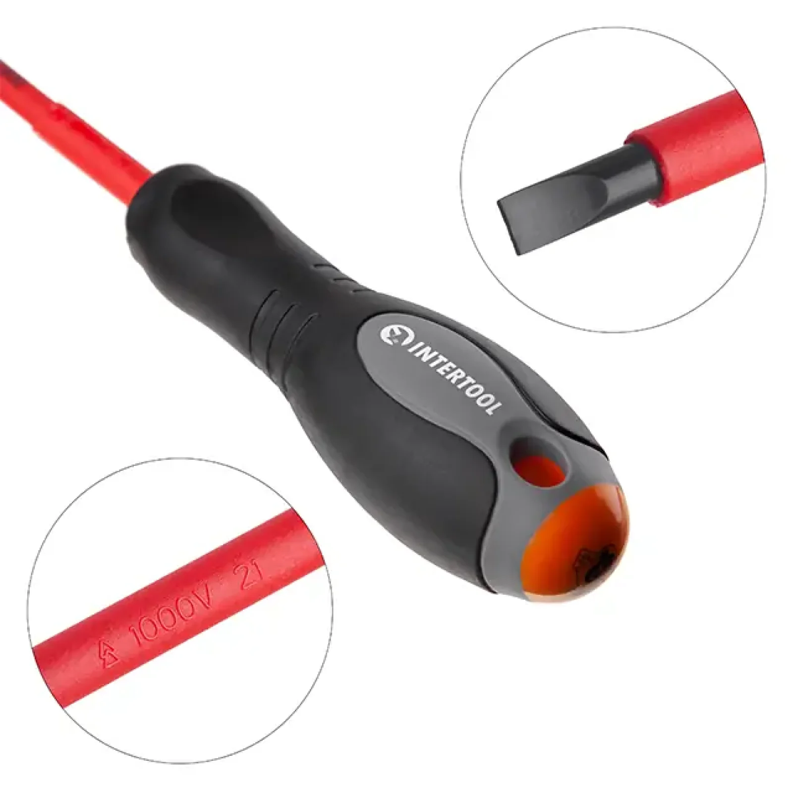 Викрутка шліцева ізольована, SL1,2×6,50 мм, 1000 В, 150 мм INTERTOOL (VT-3207) UA