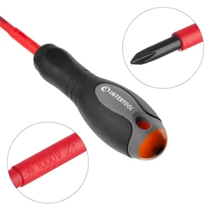 Викрутка хрестова ізольована, PH2, 1000 В, 100 мм INTERTOOL (VT-3212) UA