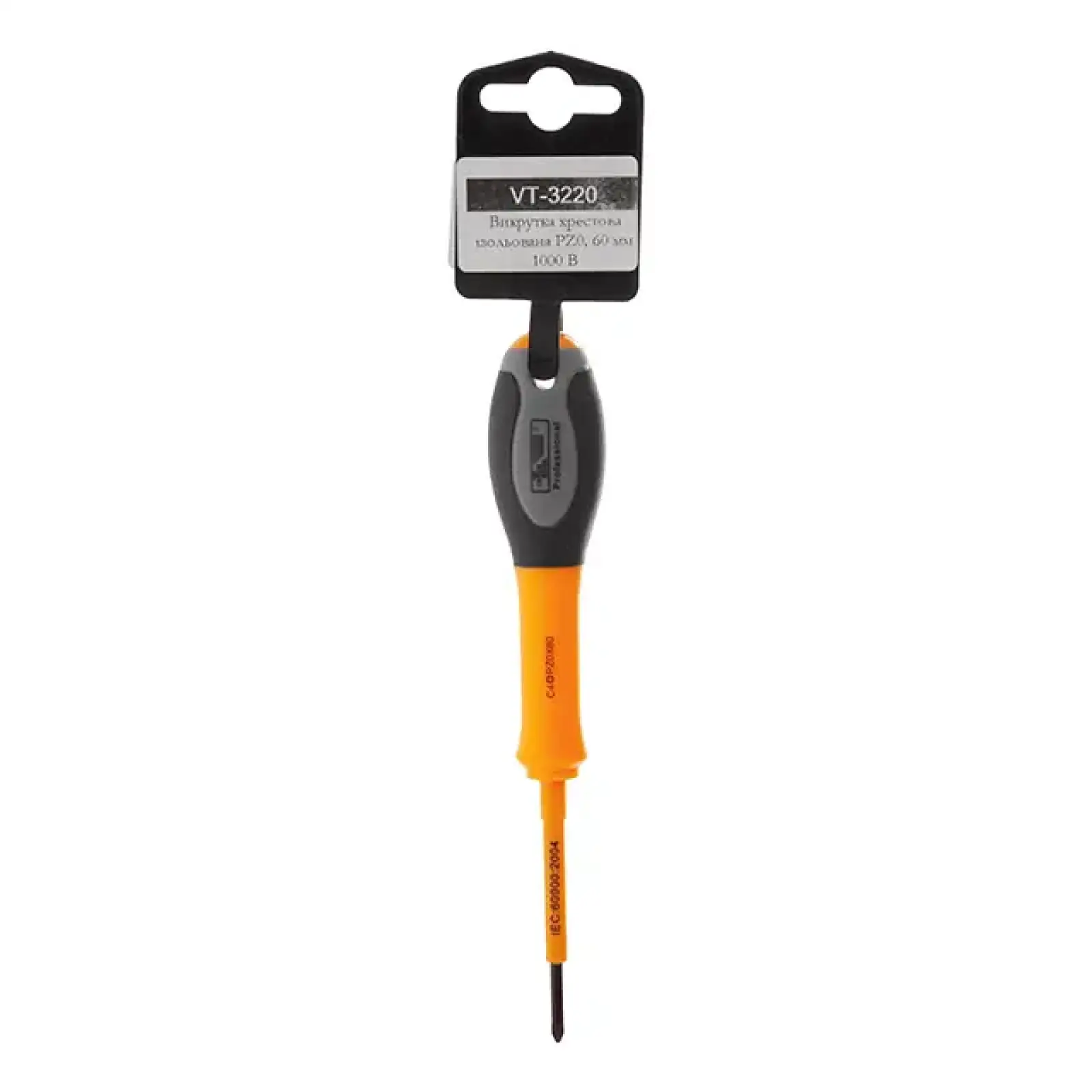 Викрутка хрестова ізольована PZ0, 60 мм 1000 В INTERTOOL (VT-3220) UA