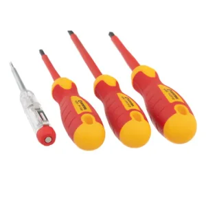 Набір ізольованих викруток з індикатором напруги, 4 од., VDE, Cr-V, 80-125 мм (SL1×5,5 мм, PH1, PH2, викрутка індикатор) STORM INTERTOOL (VT-3604) UA