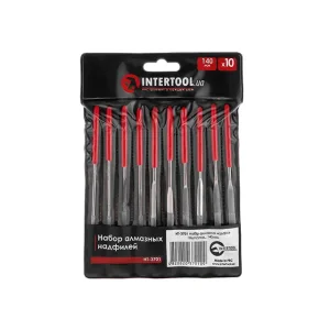 Набір алмазних надфілів, 10 шт., 140 мм INTERTOOL (HT-3701) UA