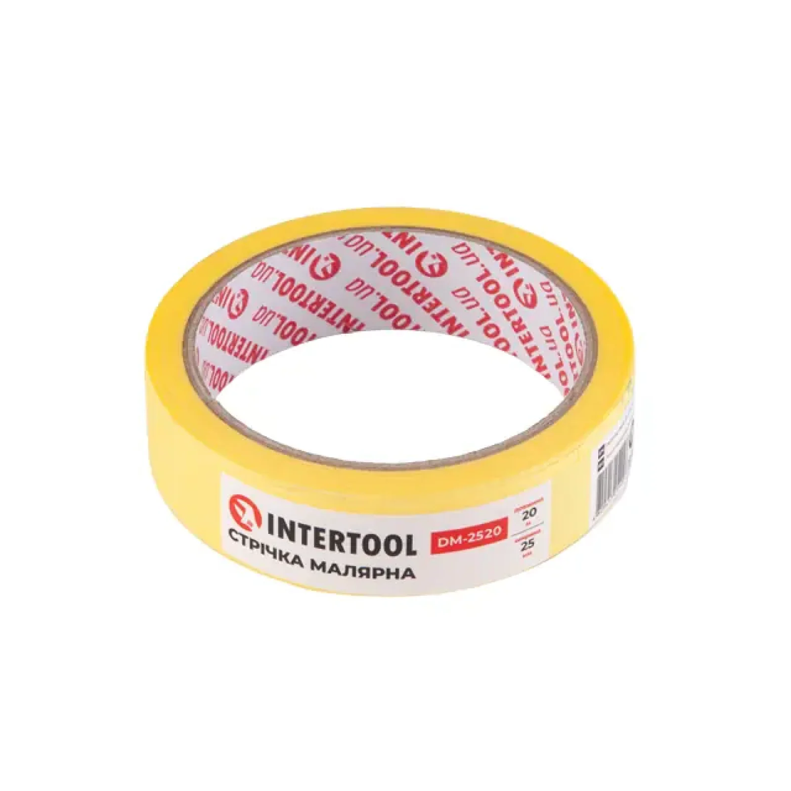 Стрічка малярна 25мм, 20м, жовта INTERTOOL (DM-2520) UA