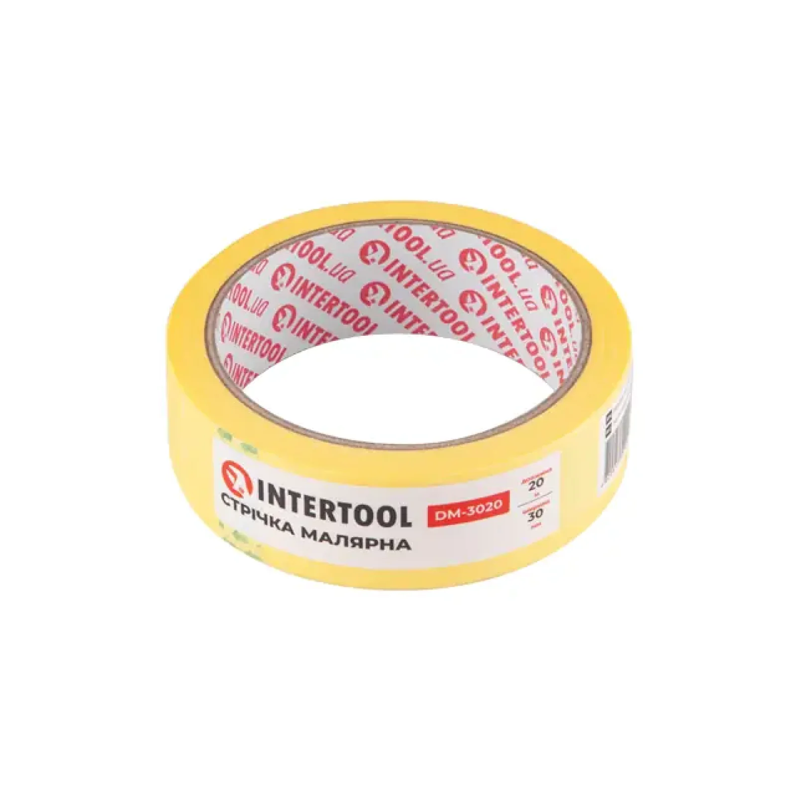 Стрічка малярна 30мм, 20м, жовта INTERTOOL (DM-3020) UA