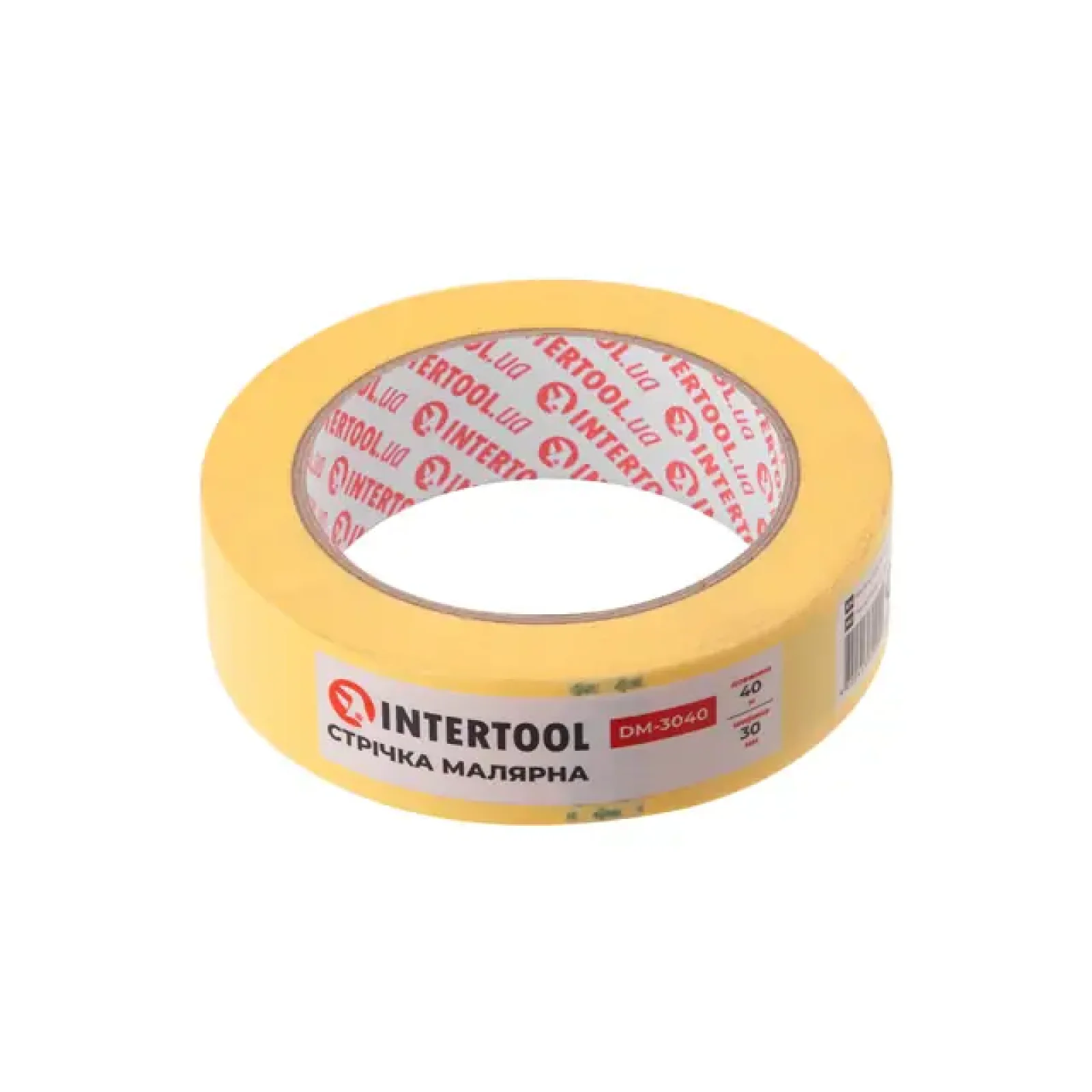 Стрічка малярна 30мм, 40м, жовта INTERTOOL (DM-3040) UA