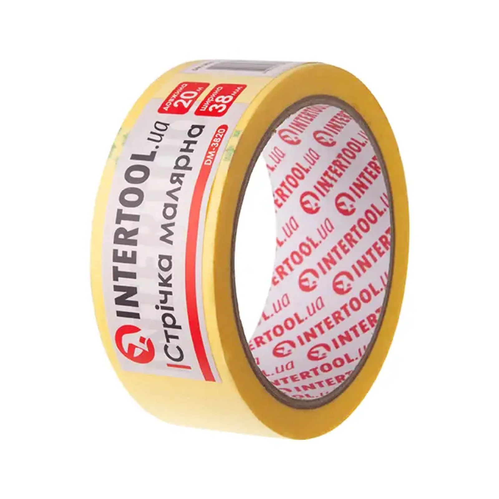 Стрічка малярна 38мм, 20м, жовта INTERTOOL (DM-3820) UA