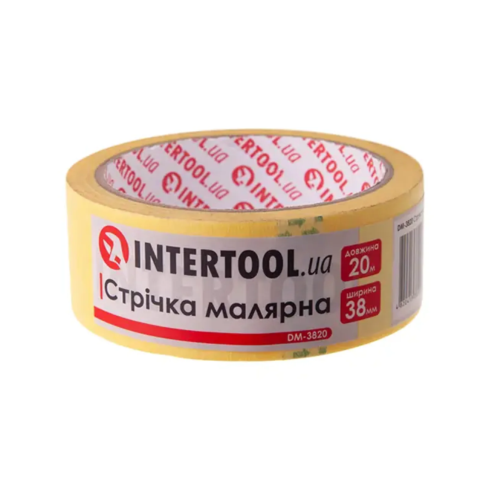 Стрічка малярна 38мм, 20м, жовта INTERTOOL (DM-3820) UA