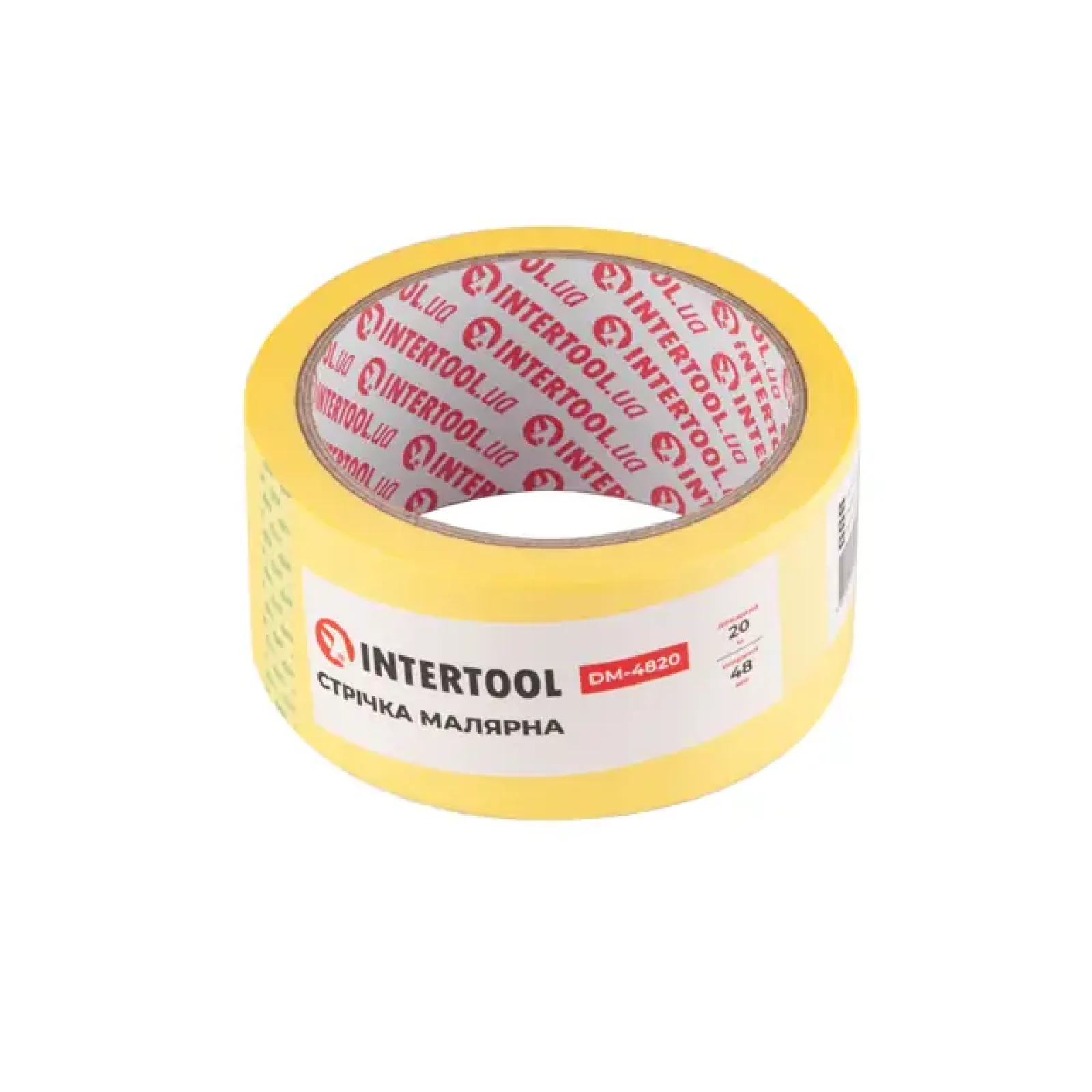 Стрічка малярна 48мм, 20м, жовта INTERTOOL (DM-4820) UA