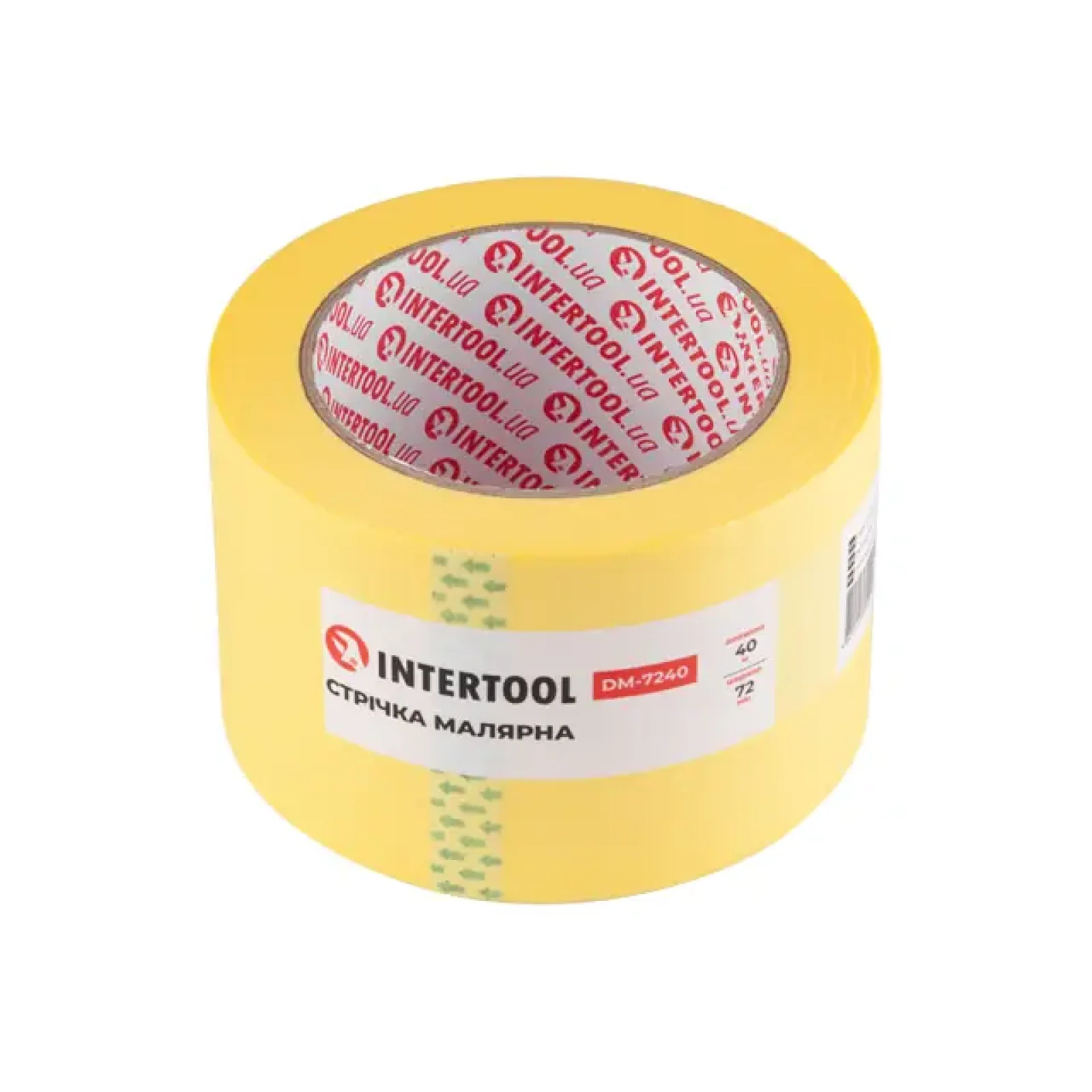 Стрічка малярна 72мм, 40м, жовта INTERTOOL (DM-7240) UA