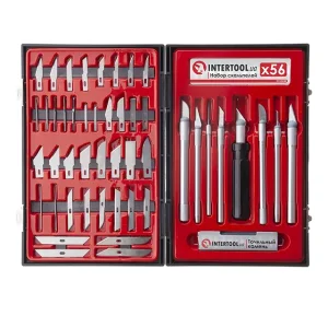Набір скальпелів, 56 од., в пластиковому футлярі INTERTOOL (HT-0530) UA