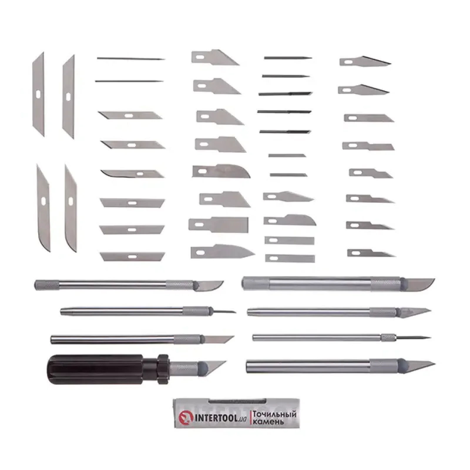 Набір скальпелів, 56 од., в пластиковому футлярі INTERTOOL (HT-0530) UA