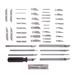 Набір скальпелів, 56 од., в пластиковому футлярі INTERTOOL (HT-0530) UA