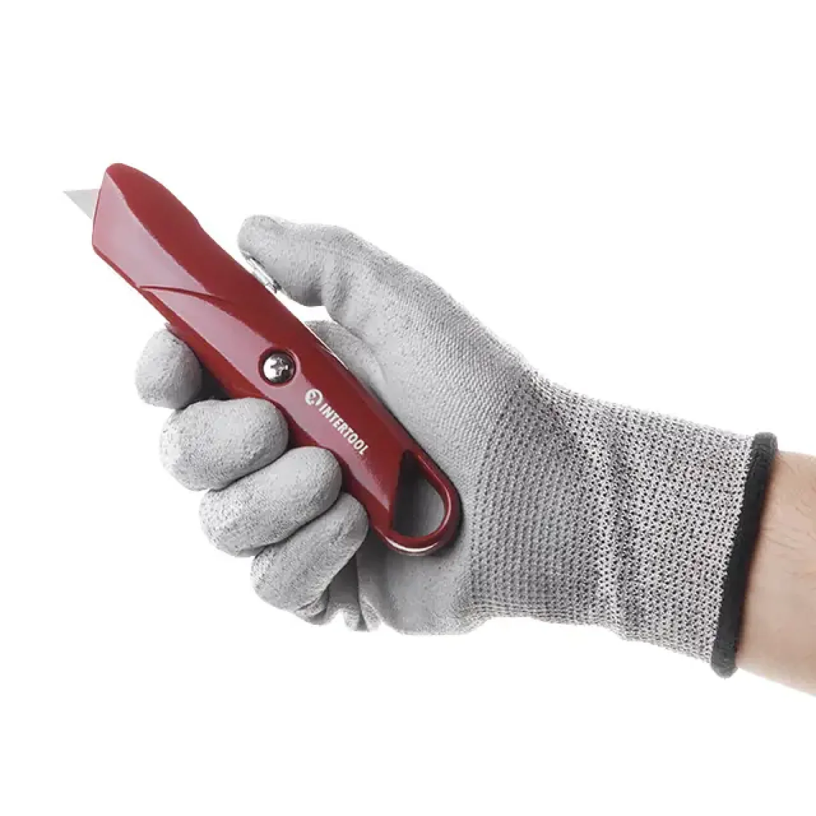 Ніж трапецієподібний, 60×19 мм, з висувним лезом, металевий корпус INTERTOOL (HT-0505) UA