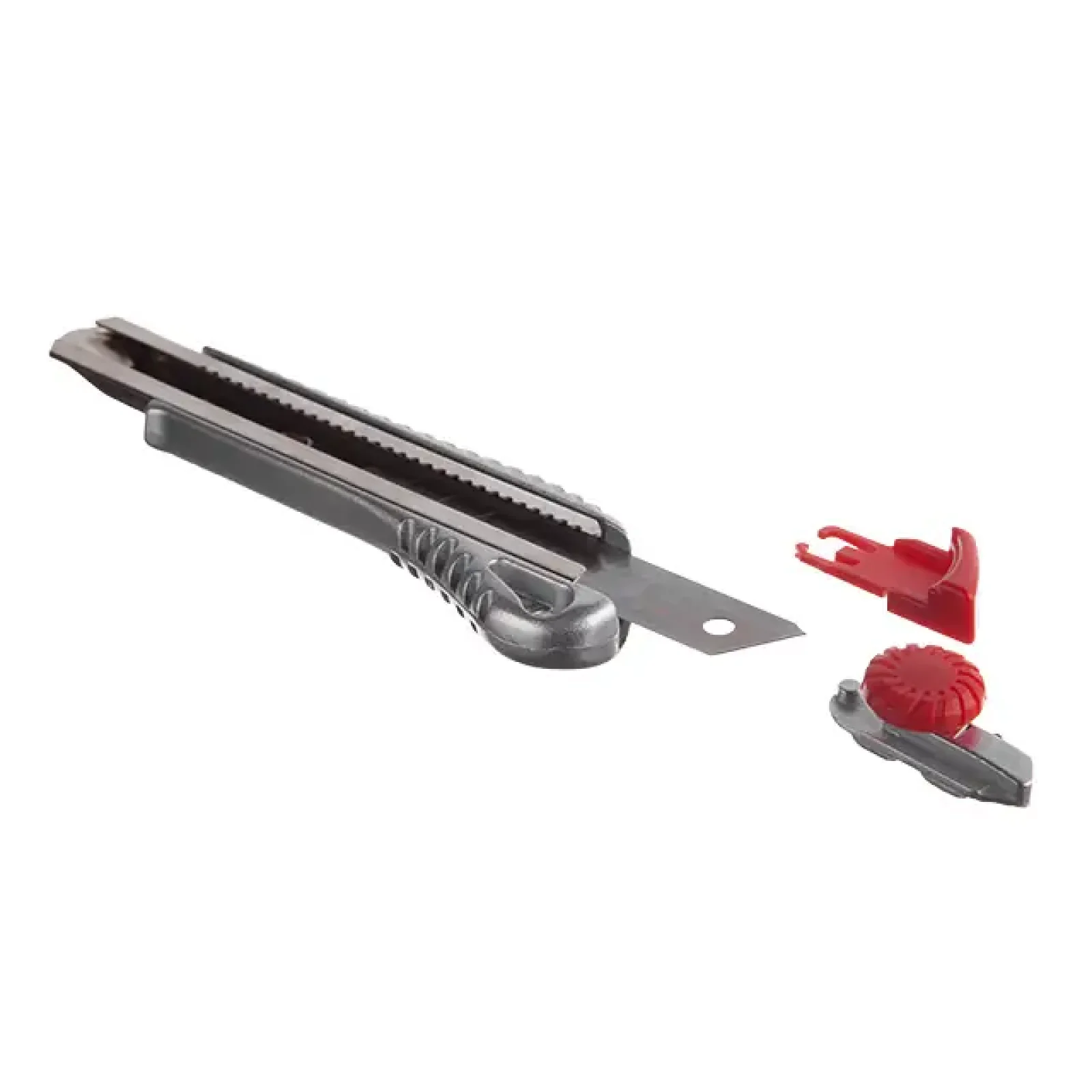 Ніж сегментний, 18 мм, металева напрямна, алюмінієвий корпус, гвинтова фіксація INTERTOOL (HT-0507) UA