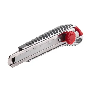 Ніж сегментний, 18 мм, металева напрямна, алюмінієвий корпус, гвинтова фіксація INTERTOOL (HT-0507) UA