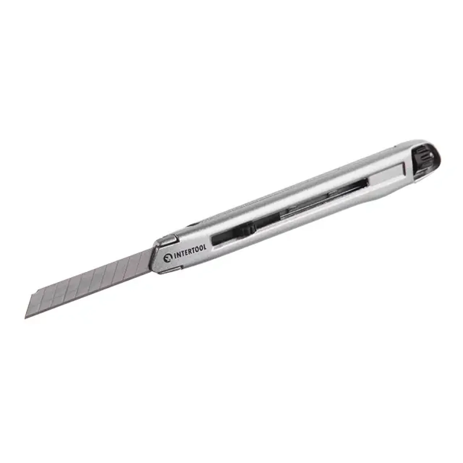 Ніж сегментний, 9 мм, металевий, посилений, гвинтова фіксація INTERTOOL (HT-0509) UA