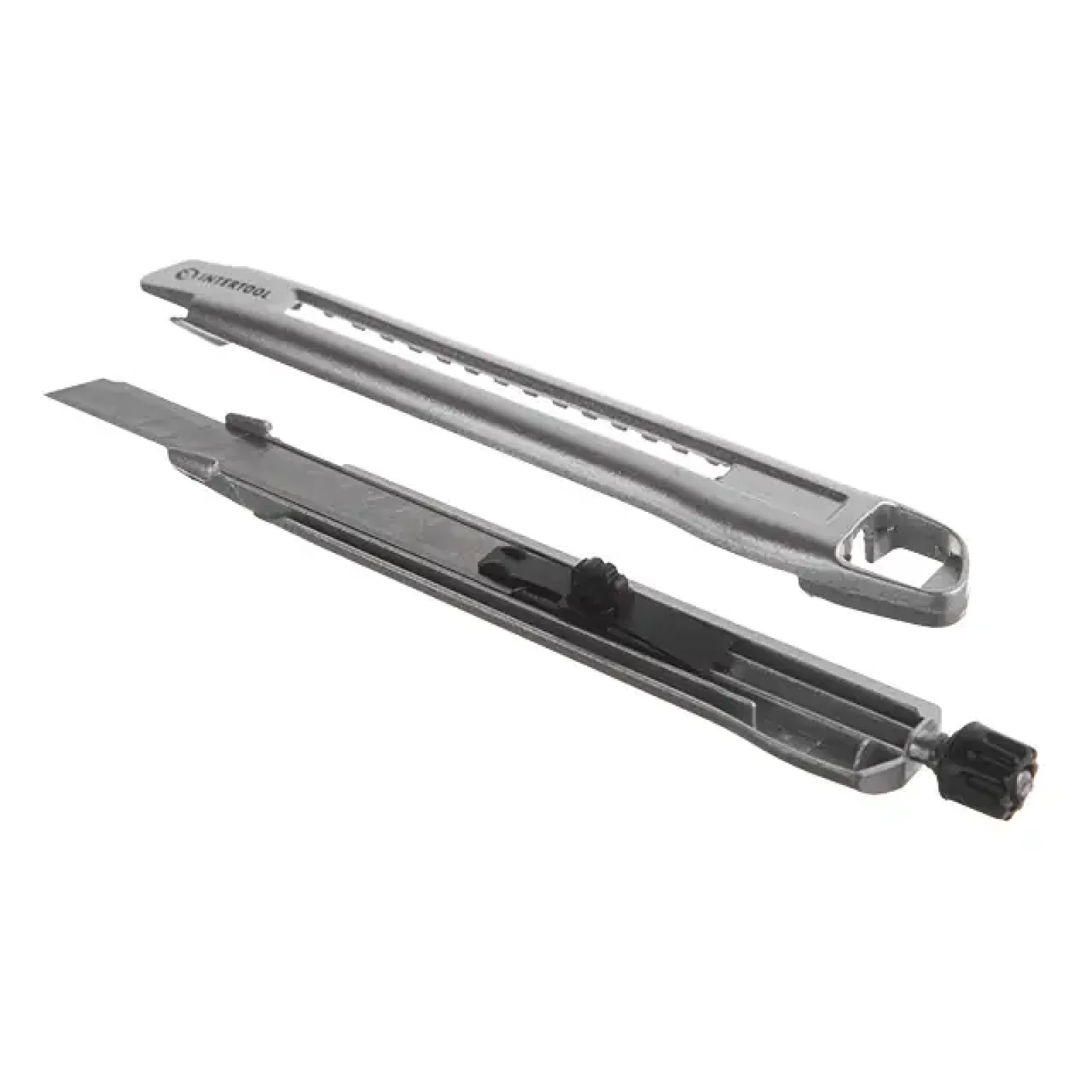 Ніж сегментний, 9 мм, металевий, посилений, гвинтова фіксація INTERTOOL (HT-0509) UA