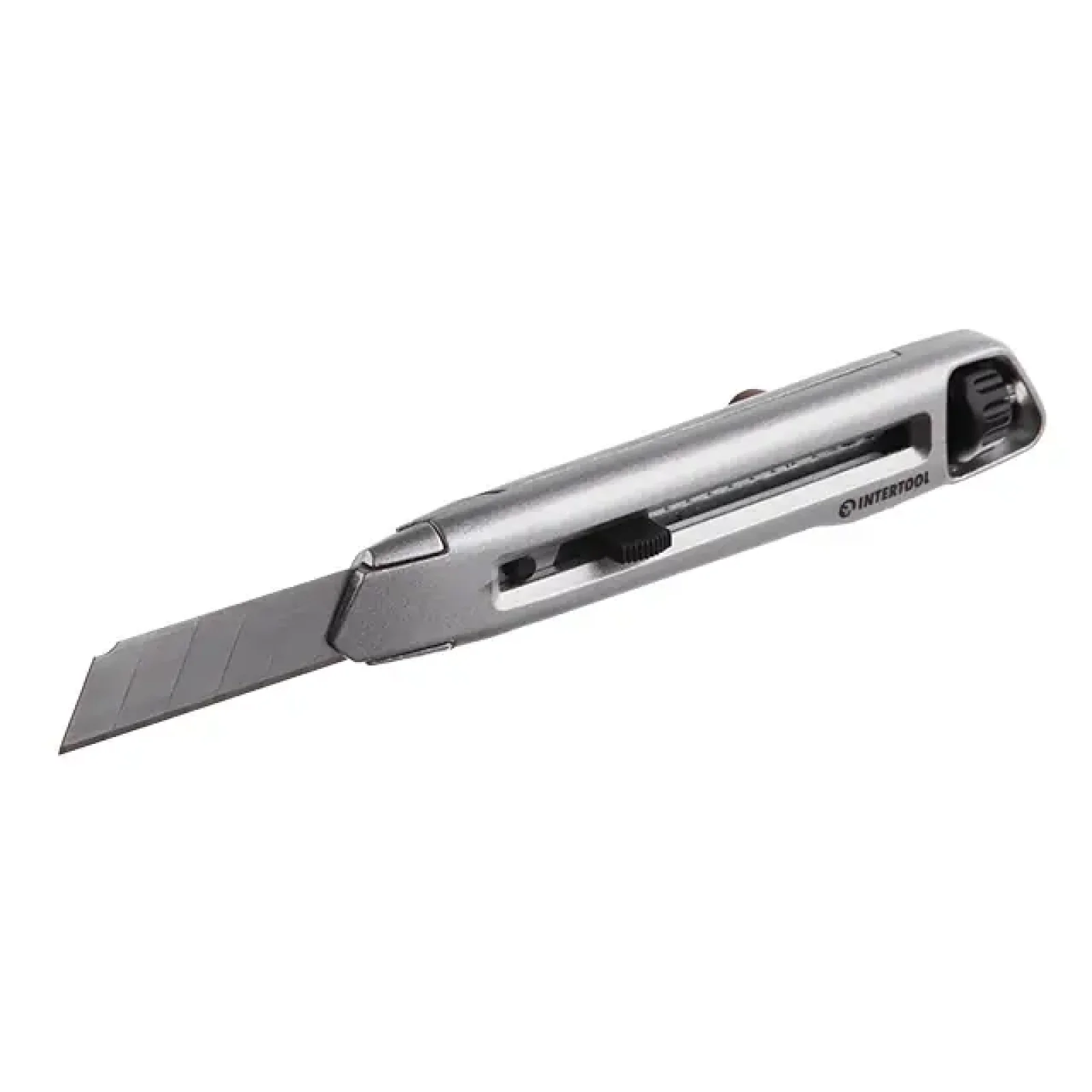 Ніж сегментним 18 мм, металевий, посилений, гвинтова фіксація INTERTOOL (HT-0512) UA