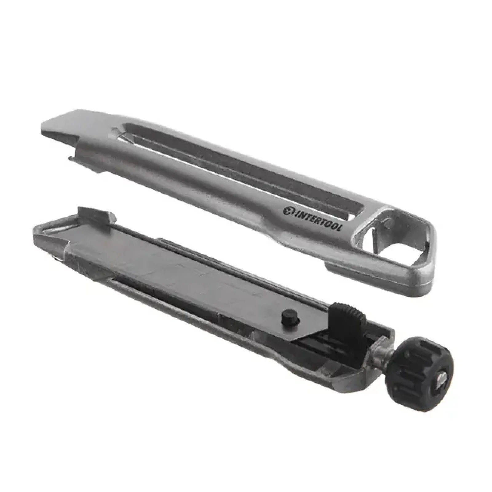 Ніж сегментним 18 мм, металевий, посилений, гвинтова фіксація INTERTOOL (HT-0512) UA