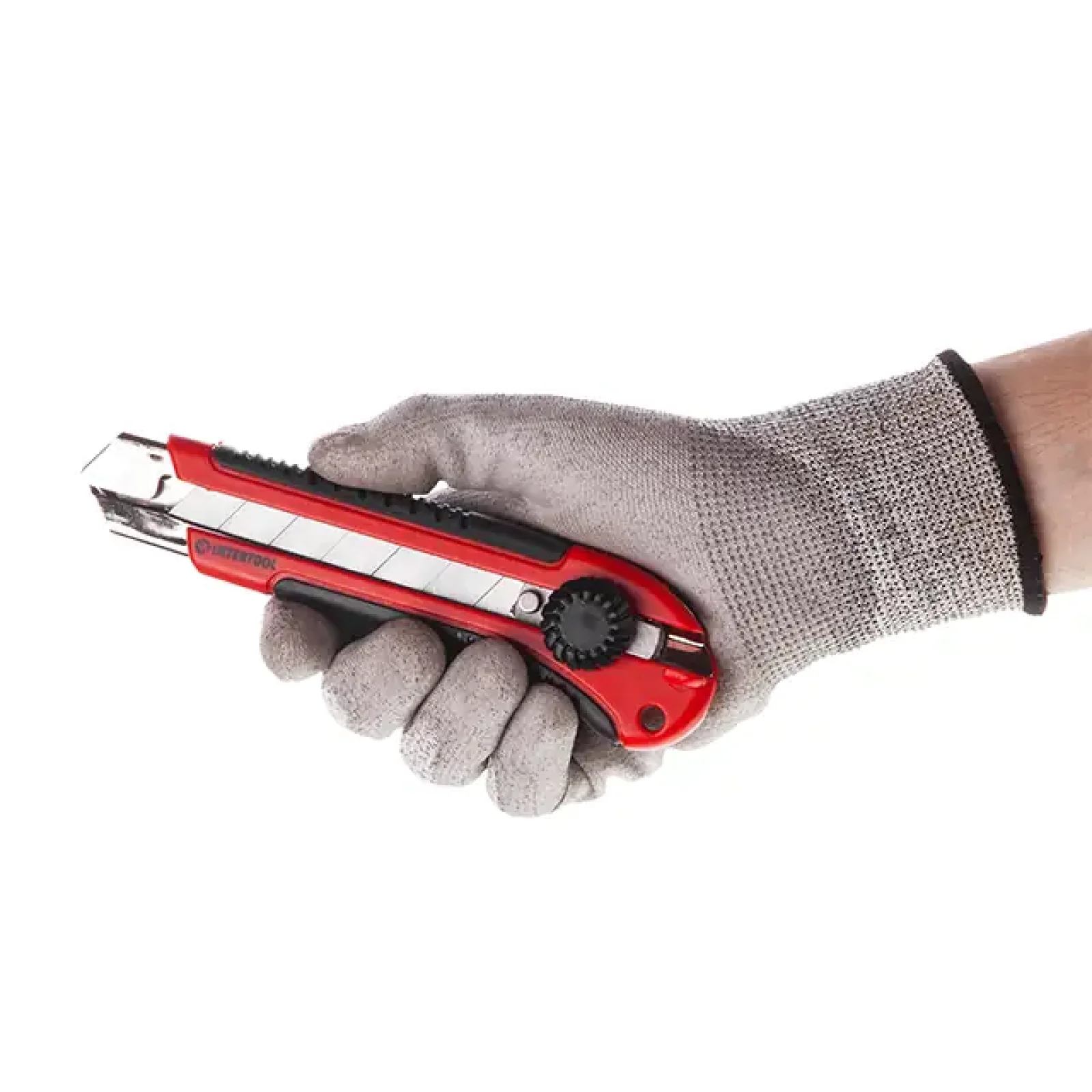 Ніж сегментний, 25 мм, металева напрямна, прогумована ручка INTERTOOL (HT-0526) UA