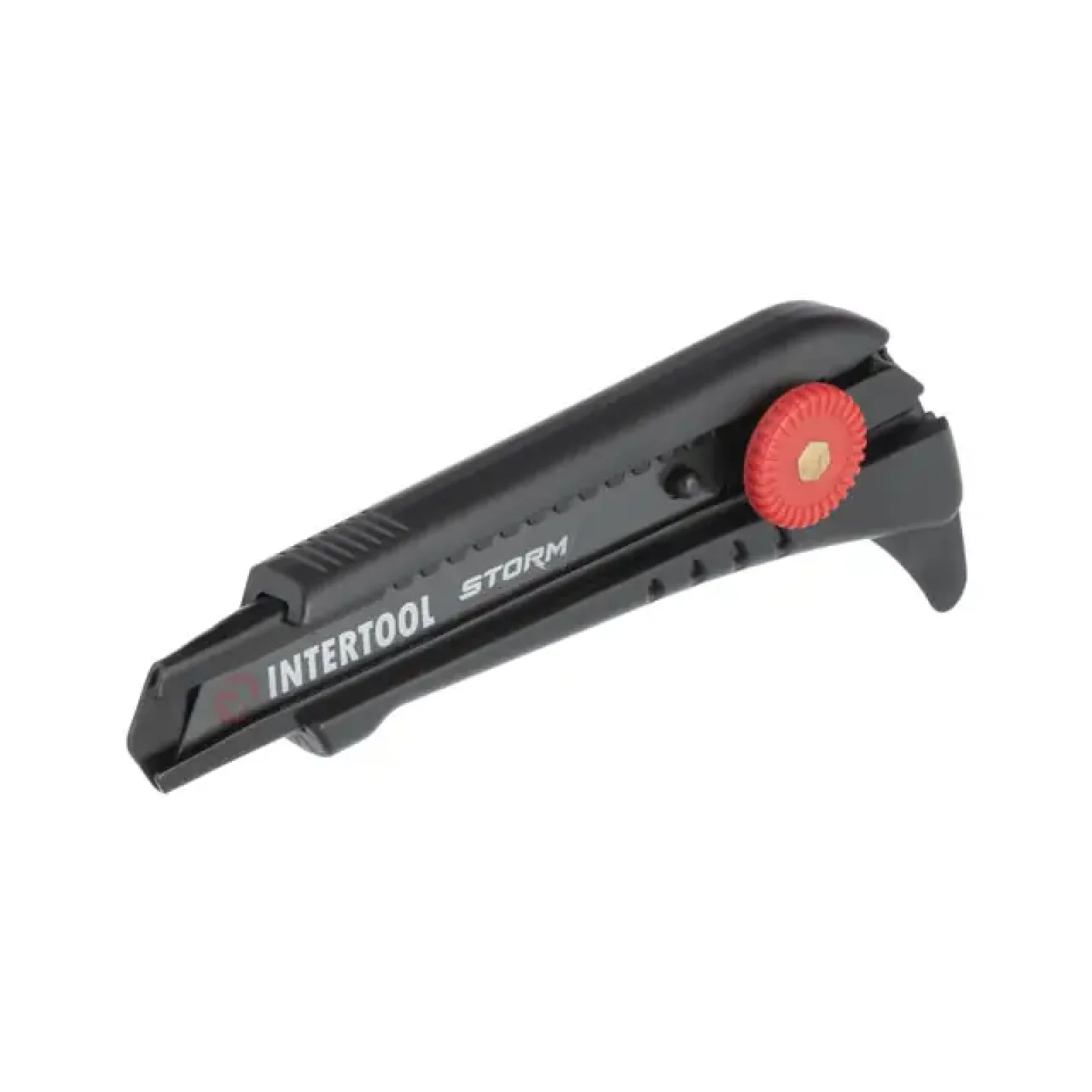 Ніж сегментний для лінолеуму, 18 мм, металева напрямна, гвинтова фіксація STORM INTERTOOL (HT-0539) UA