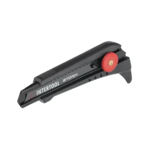 Ніж сегментний для лінолеуму, 18 мм, металева напрямна, гвинтова фіксація STORM INTERTOOL (HT-0539) UA