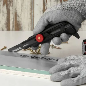 Ніж сегментний для лінолеуму, 18 мм, металева напрямна, гвинтова фіксація STORM INTERTOOL (HT-0539) UA