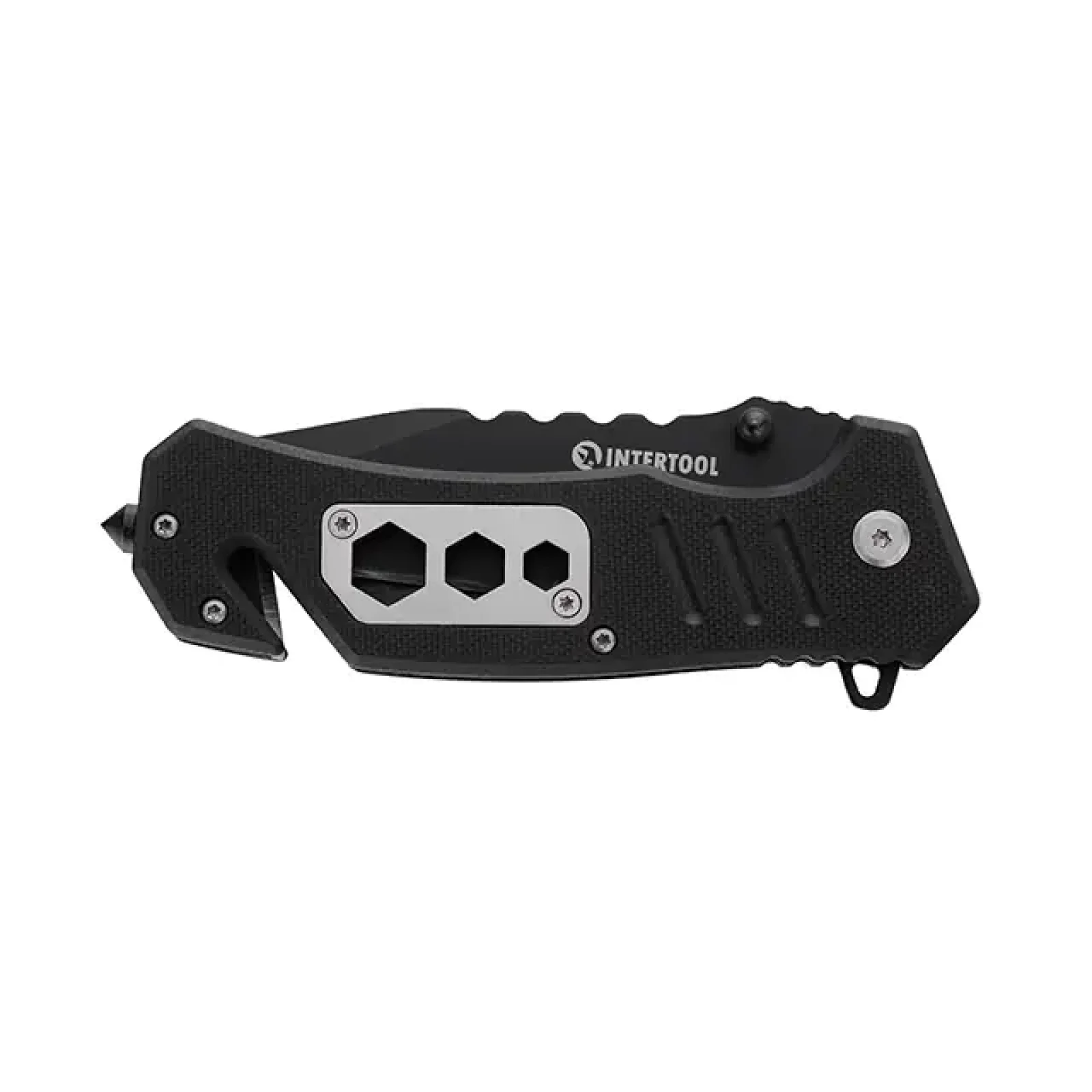 Ніж складаний, 83 мм, з лезом для розрізання ременів INTERTOOL (HT-0599) UA