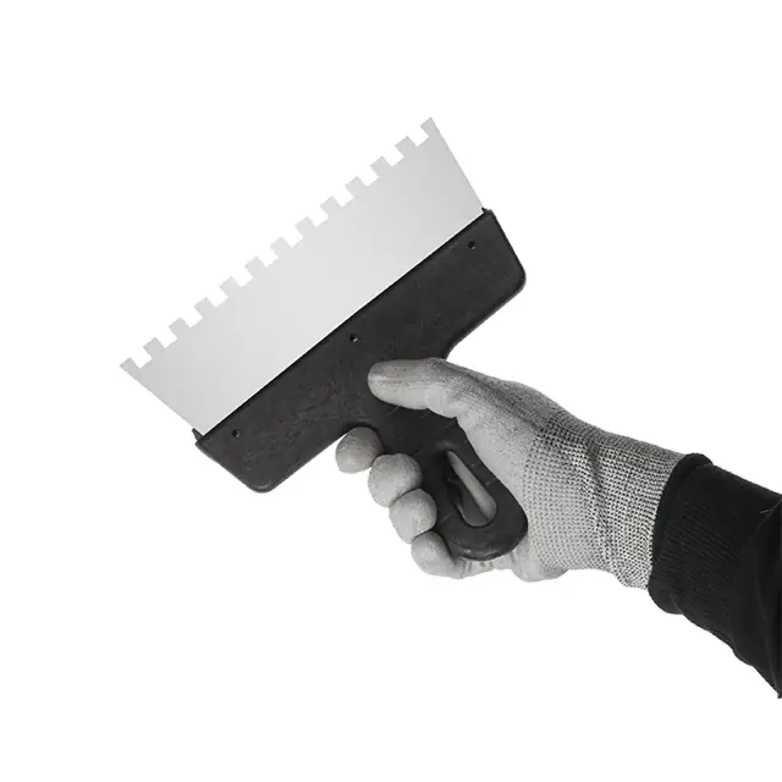 Шпатель із нержавіючої сталі, 200 мм, зуб: 8×8 мм INTERTOOL (KT-2208) UA