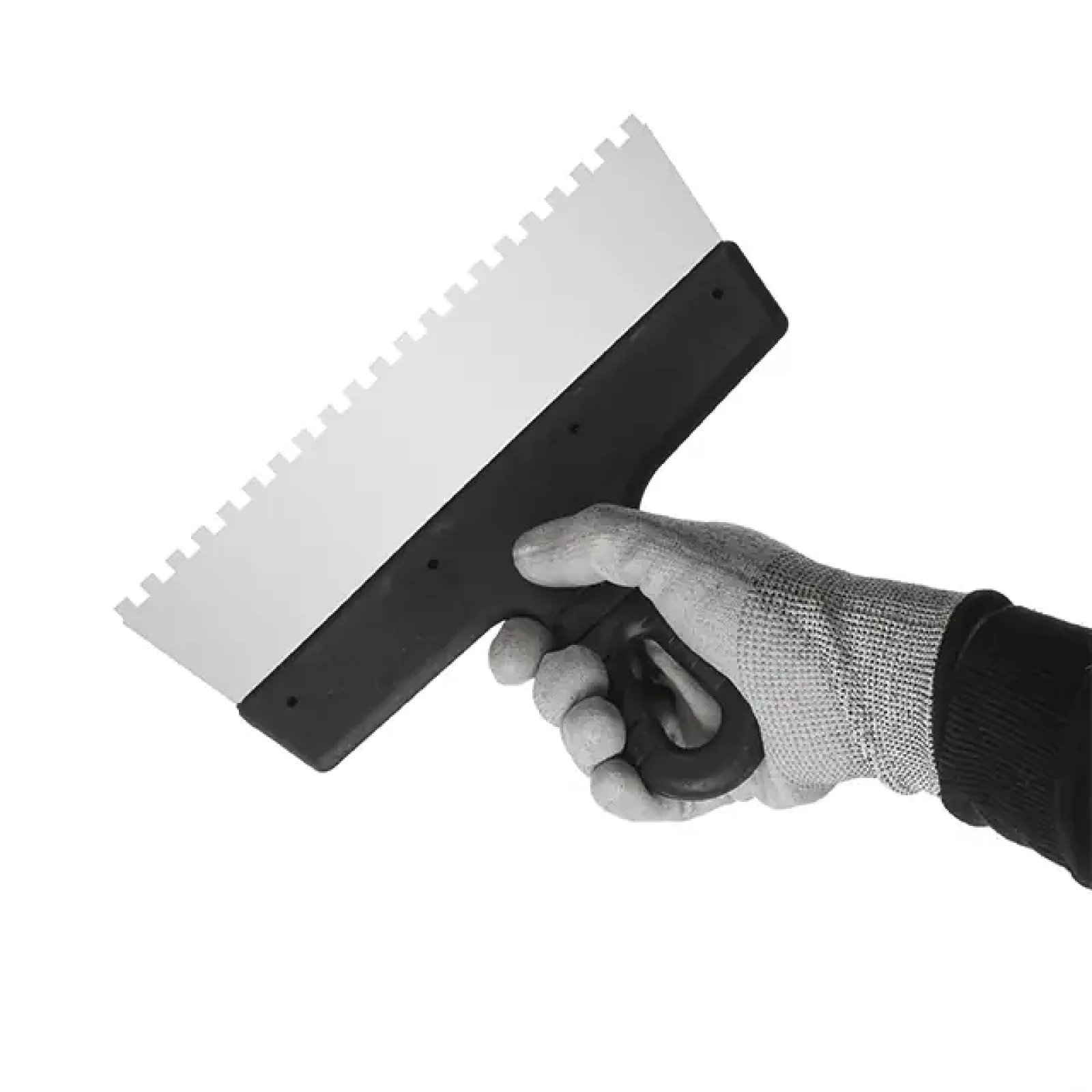 Шпатель із нержавіючої сталі, 250 мм, зуб: 6×6 мм INTERTOOL (KT-2256) UA