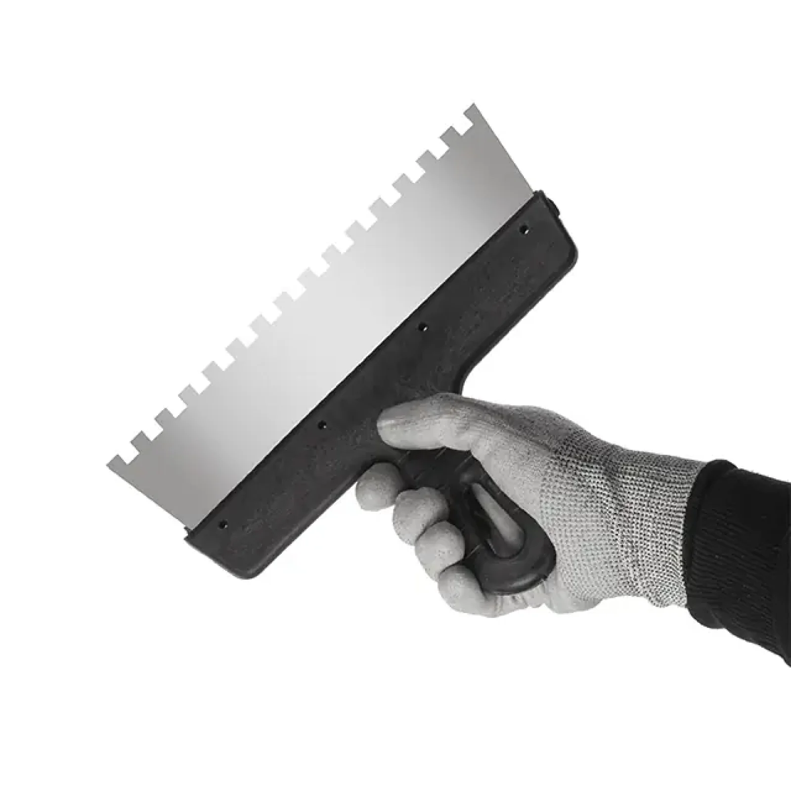 Шпатель із нержавіючої сталі, 250 мм, зуб: 8×8 мм INTERTOOL (KT-2258) UA