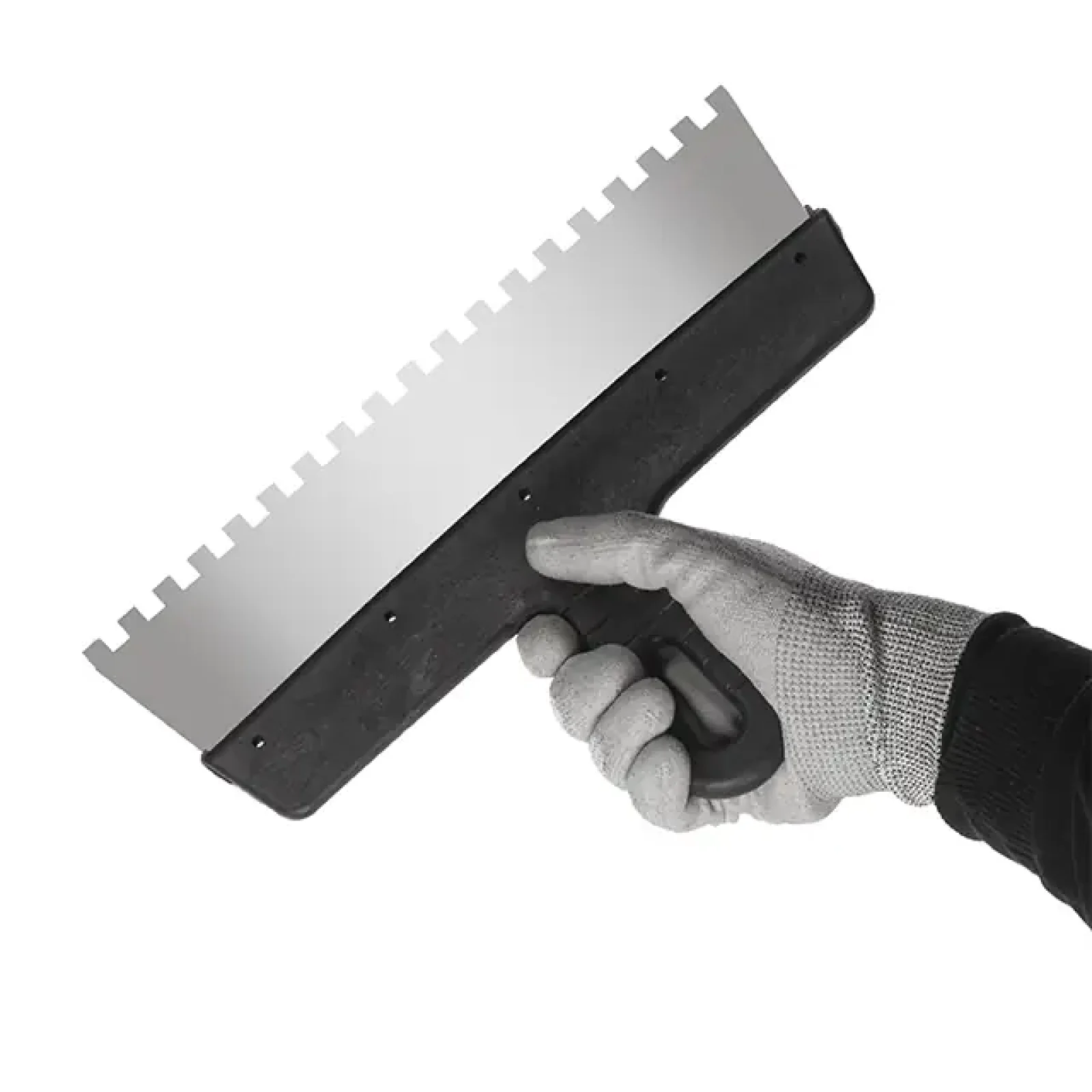 Шпатель із нержавіючої сталі, 300 мм, зуб: 8×8 мм INTERTOOL (KT-2308) UA