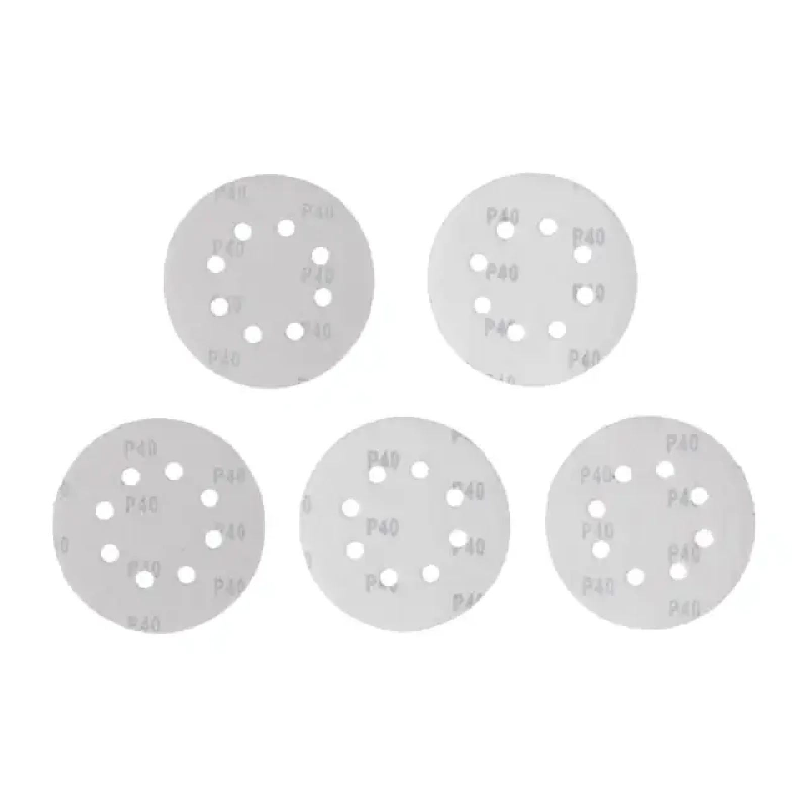 Круг наждаковий на липучці з отворами 125 мм, папір клас С, щільність 140 г/м², К40, 5 од. INTERTOOL (BT-0583) UA