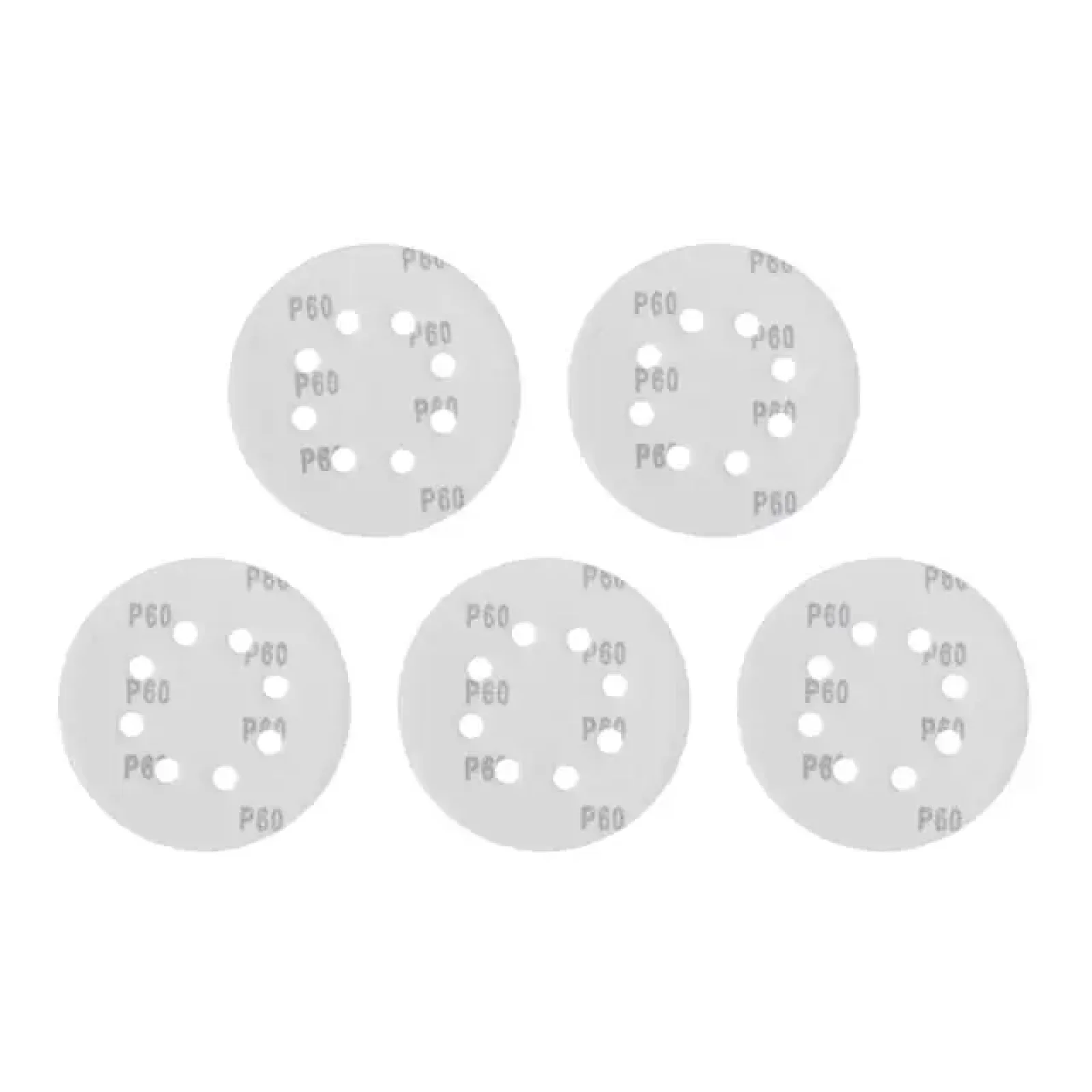 Круг наждаковий на липучці з отворами 125 мм, папір клас С, щільність 140 г/м², К60, 5 од. INTERTOOL (BT-0584) UA