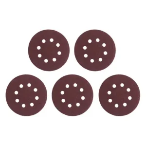 Круг наждаковий на липучці з отворами 125 мм, папір клас С, щільність 140 г/м², К60, 5 од. INTERTOOL (BT-0584) UA