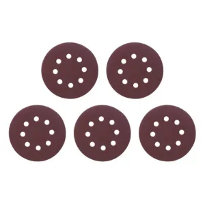 Круг наждаковий на липучці з отворами 125 мм, папір клас С, щільність 140 г/м², К80, 5 од. INTERTOOL (BT-0585) UA