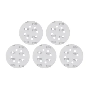 Круг наждаковий на липучці з отворами 125 мм, папір клас С, щільність 140 г/м², К150, 5 од. INTERTOOL (BT-0588) UA