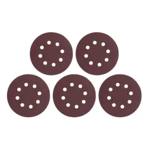 Круг наждаковий на липучці з отворами 125 мм, папір клас С, щільність 140 г/м², К150, 5 од. INTERTOOL (BT-0588) UA