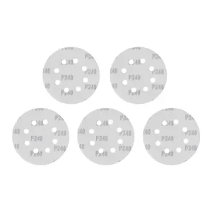 Круг наждаковий на липучці з отворами 125 мм, папір клас С, щільність 140 г/м², К240, 5 од. INTERTOOL (BT-0591) UA