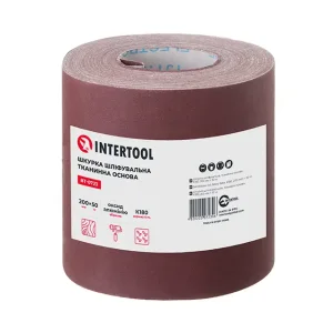 Шкурка шліфувальна, тканинна основа, К180, 200 мм × 50 м INTERTOOL (BT-0723) UA