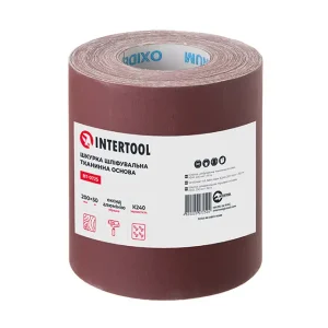 Шкурка шліфувальна, тканинна основа, К240, 200 мм × 50 м INTERTOOL (BT-0725) UA