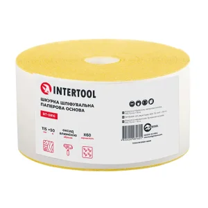 Шкурка шліфувальна, паперова основа, К60, 115 мм × 50 м INTERTOOL (BT-0816) UA