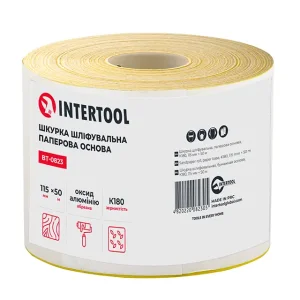Шкурка шліфувальна, паперова основа, К180, 115 мм × 50 м INTERTOOL (BT-0823) UA