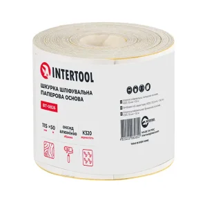 Шкурка шліфувальна, паперова основа, К320, 115 мм × 50 м INTERTOOL (BT-0826) UA